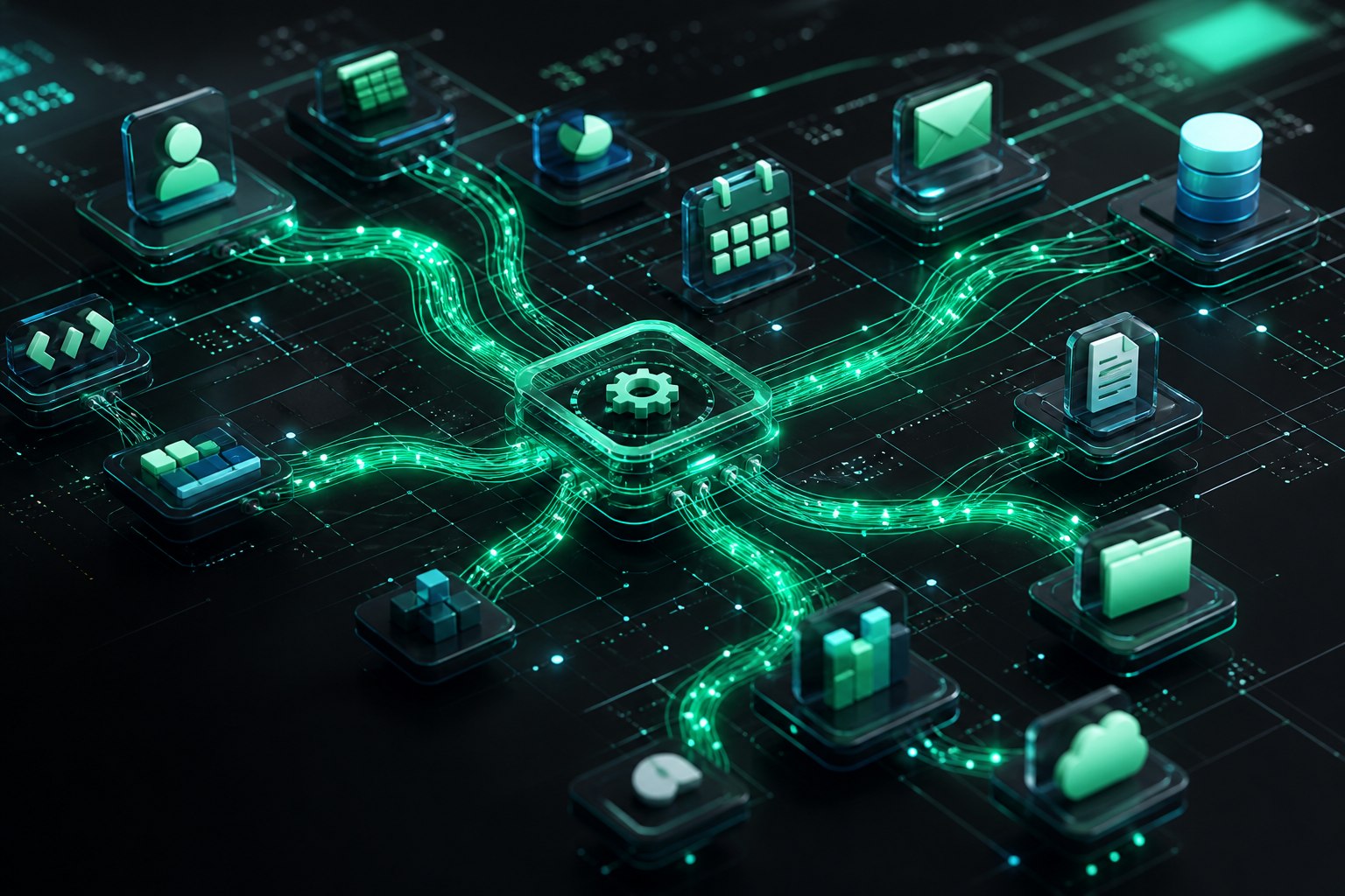 Sistema visual de agentes, datos e integraciones